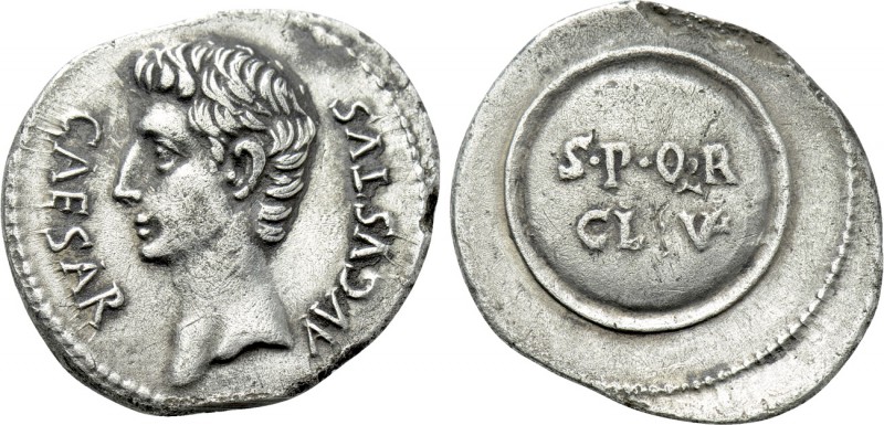 AUGUSTUS (27 BC-14 AD). Denarius. Uncertain mint in Spain, possibly Colonia Caes...