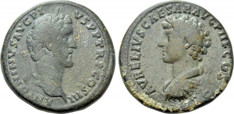 ANTONINUS PIUS with MARCUS AURELIUS as Caesar (138-161). Sestertius. Rome. 

O...