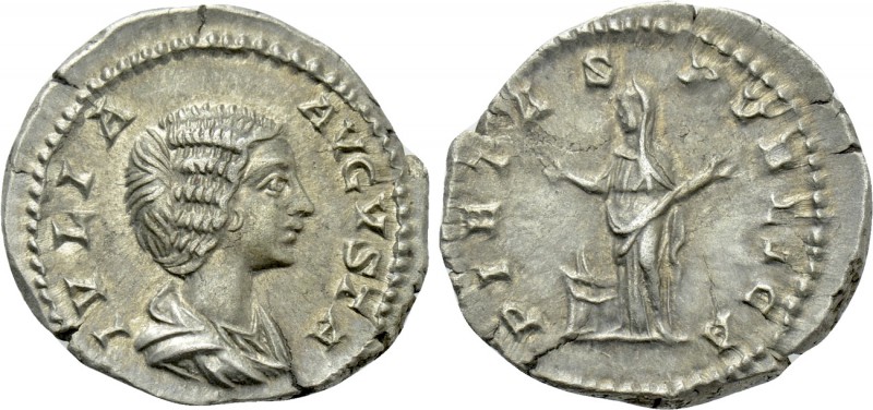 JULIA DOMNA (Augusta, 193-217). Denarius. Rome. 

Obv: IVLIA AVGVSTA. 
Draped...