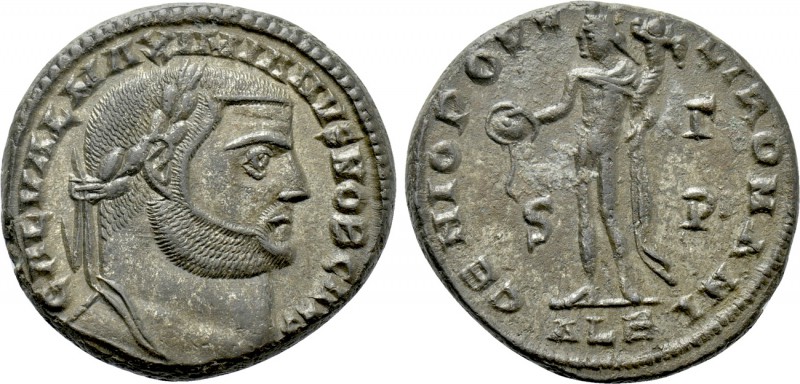 GALERIUS (Caesar, 293-305). Follis. Alexandria. 

Obv: GAL VAL MAXIMIANVS NOB ...