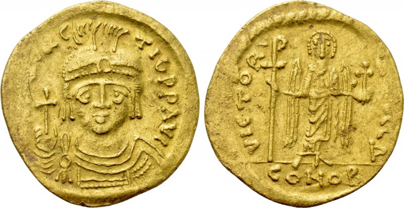MAURICE TIBERIUS (582-602). GOLD Solidus. Constantinople. 

Obv: δ N MAVRC TIЬ...