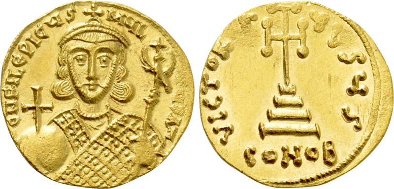 PHILIPPICUS (BARDANES) (711-713). GOLD Solidus. Constantinople.

Obv: δ N FILЄ...