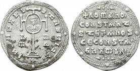 CONSTANTINE VII PORPHYROGENITUS with ROMANUS I, STEPHEN and CONSTANTINE (913-959). Miliaresion. Constantinople.