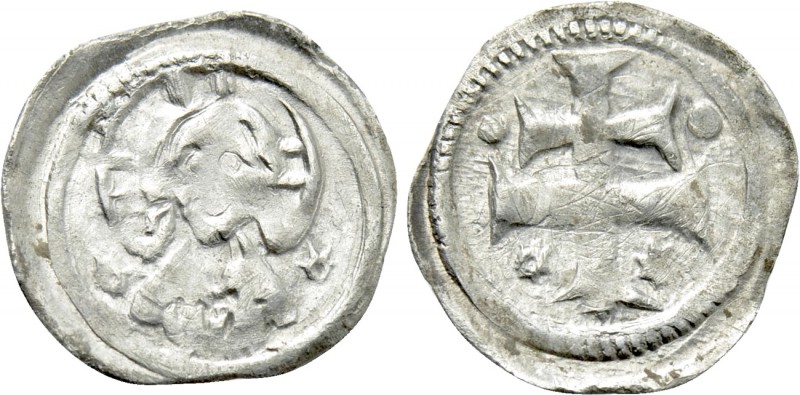 HUNGARY. Béla IV (1235-1270). Obol. 

Obv: Facing bust, wearing nimbus crown....