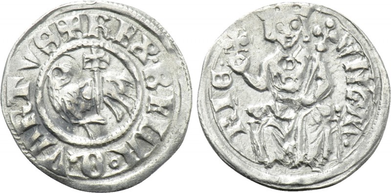 HUNGARY. Béla IV (1235-1270). Denar. 

Obv: + REX BELA QVARTVS. 
Agnus Dei st...