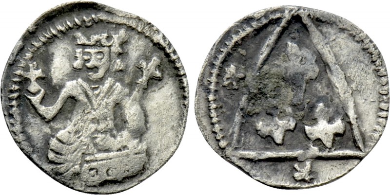HUNGARY. István V (1270-1272). Obol. 

Obv: King seated facing, holding crucif...