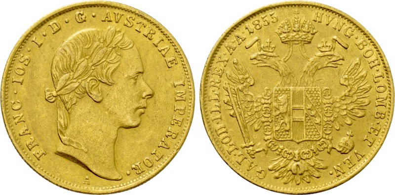 AUSTRIA. Franz Joseph I (1848-1916). GOLD Ducat (1855-A). Wien (Vienna). 

Obv...