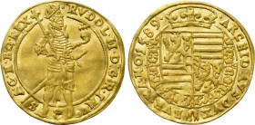 HOLY ROMAN EMPIRE. Rudolf II (1576-1612). GOLD Ducat (1589). Prague.