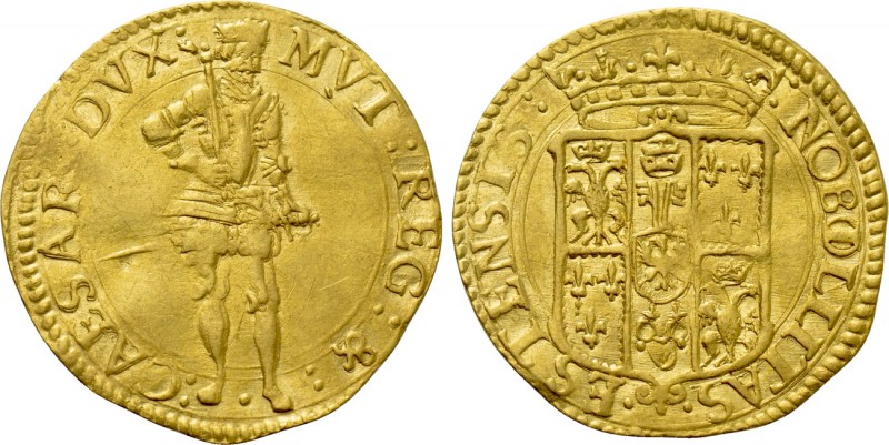 ITALY. Modena. Cesare d'Este (1598-1628). GOLD Ongaro.

Obv: CAESAR DVX MVT RE...