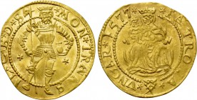 TRANSYLVANIA. Christoph Báthory (1576-1581). GOLD Dukat (1577). Hermannstadt.