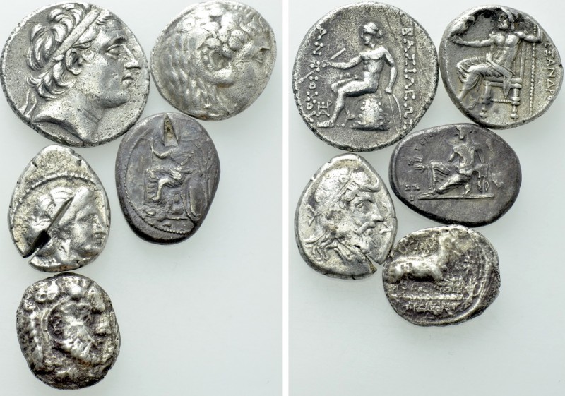 5 Greek Tetradrachms and Staters. 

Obv: .
Rev: .

. 

Condition: See pic...