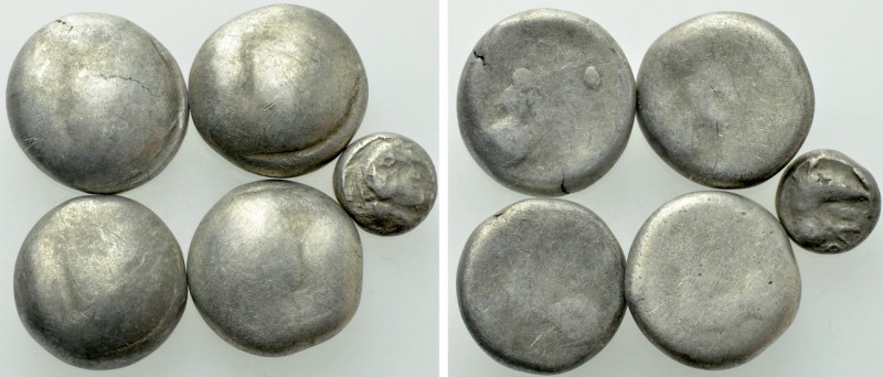 5 Celtic Coins (4 Tetradrachms). 

Obv: .
Rev: .

. 

Condition: See pict...
