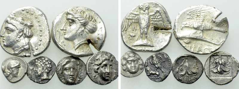 6 Greek Coins. 

Obv: .
Rev: .

. 

Condition: See picture.

Weight: g....