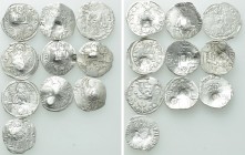 10 Medieval Coins With Counter Marks.