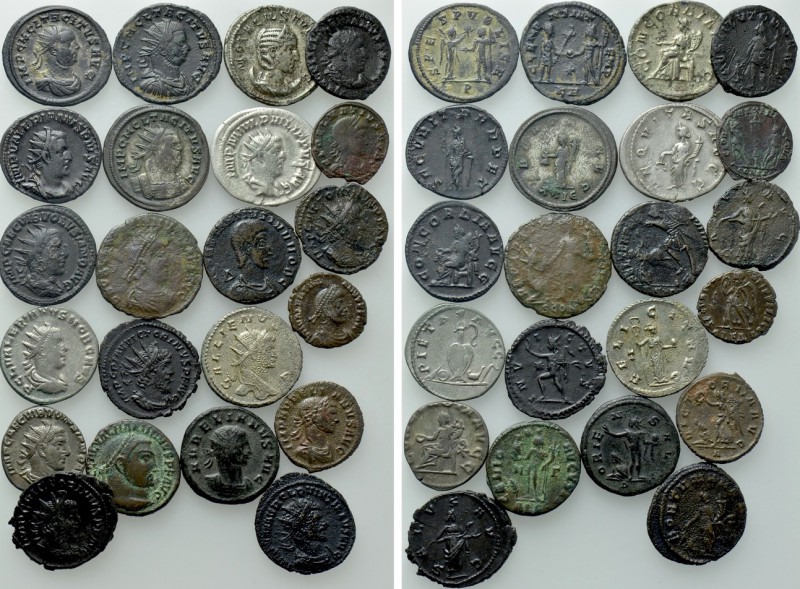 22 Late Roman Coins. 

Obv: .
Rev: .

. 

Condition: See picture.

Weig...