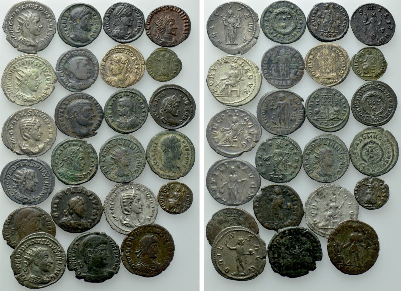 23 Late Roman Coins. 

Obv: .
Rev: .

. 

Condition: See picture.

Weig...