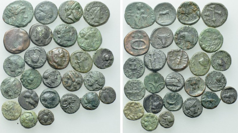 26 Greek Coins. 

Obv: .
Rev: .

. 

Condition: See picture.

Weight: g...