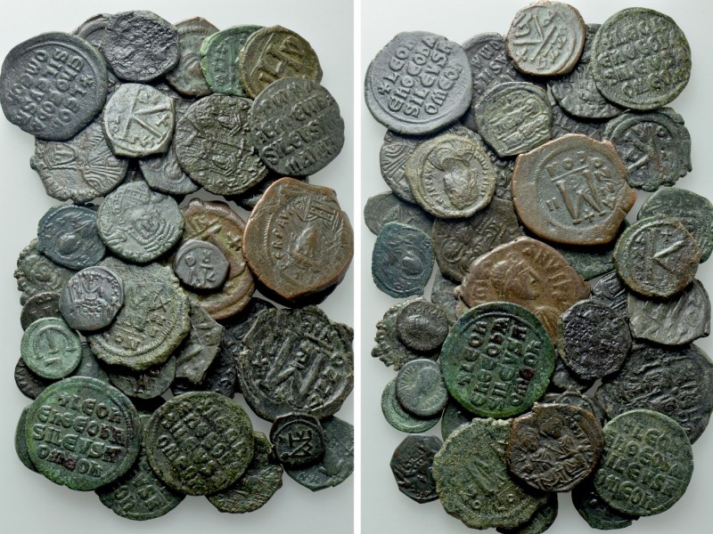 Circa 43 Byzantine Coins. 

Obv: .
Rev: .

. 

Condition: See picture.
...