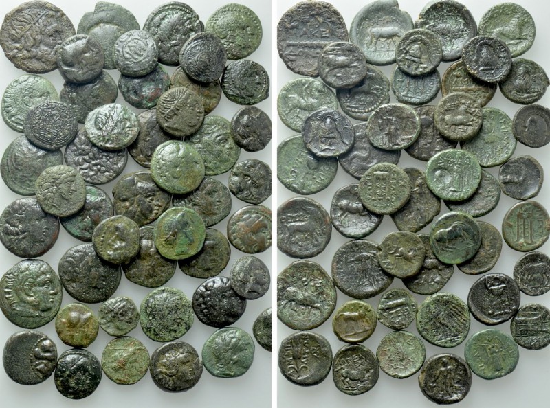 Circa 45 Greek Coins. 

Obv: .
Rev: .

. 

Condition: See picture.

Wei...