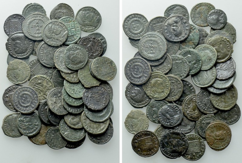 Circa 48 Late Roman Coins. 

Obv: .
Rev: .

. 

Condition: See picture.
...