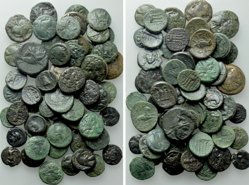 Circa 57 Greek Coins. 

Obv: .
Rev: .

. 

Condition: See picture.

Wei...