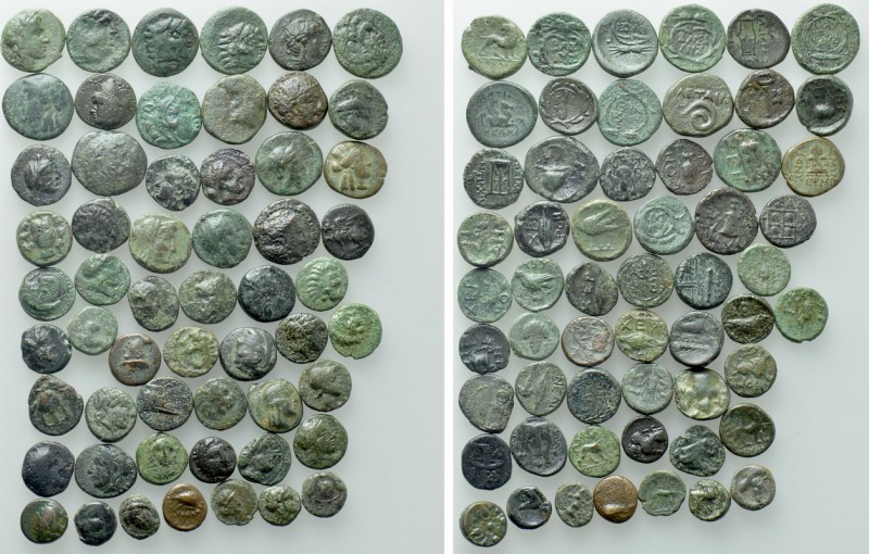 Circa 57 Greek Coins.

Obv: .
Rev: .

.

Condition: See picture.

Weigh...