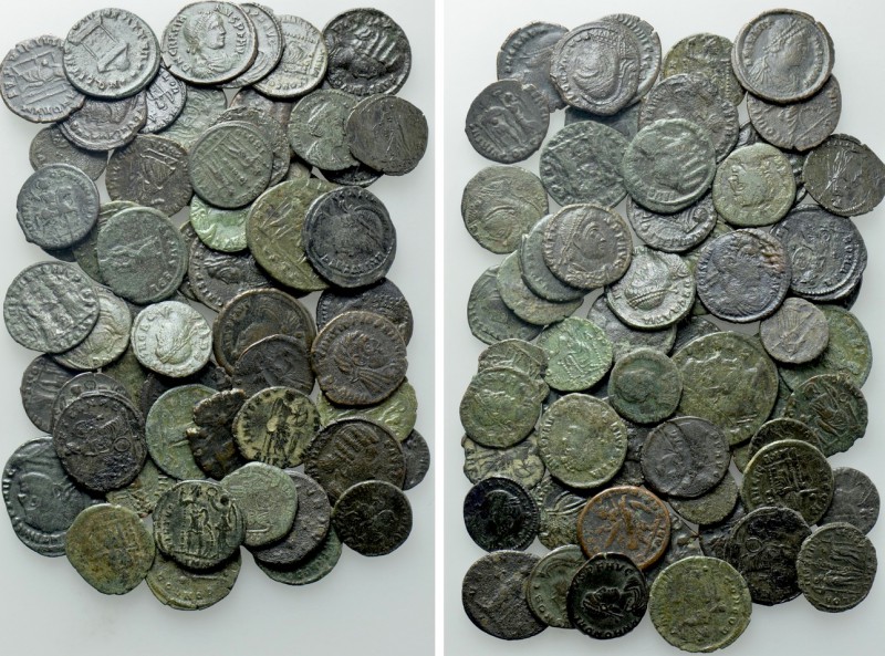 Circa 60 Late Roman Coins; Including Some Rare and Interesting Types. 

Obv: ....