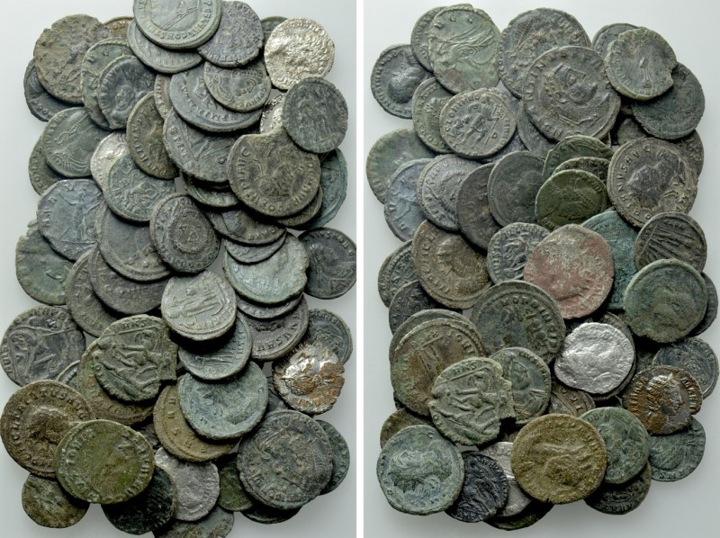 Circa 70 Roman Coins. 

Obv: .
Rev: .

. 

Condition: See picture.

Wei...