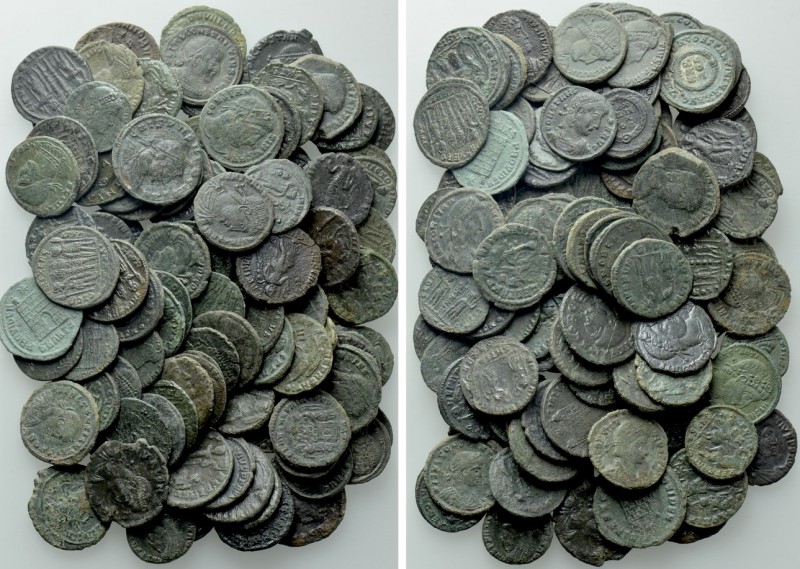 Circa 85 Late Roman Coins. 

Obv: .
Rev: .

. 

Condition: See picture.
...