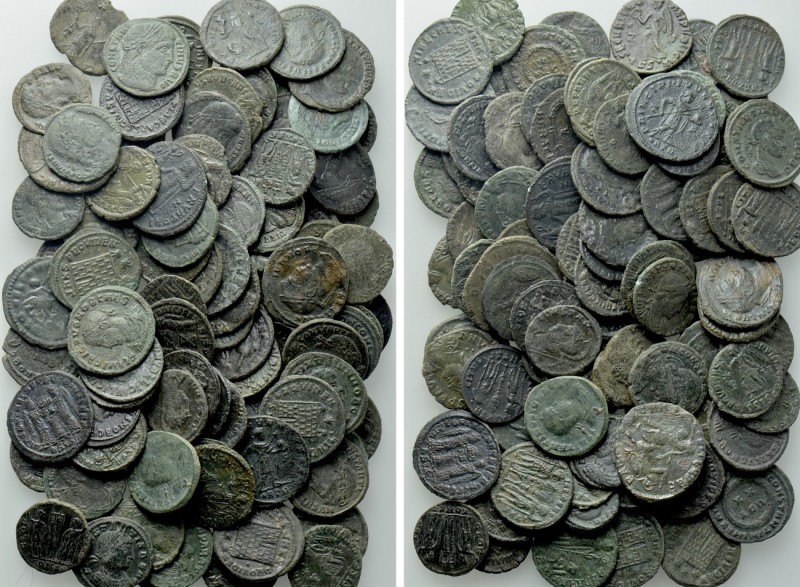 Circa 95 Late Roman Coins. 

Obv: .
Rev: .

. 

Condition: See picture.
...