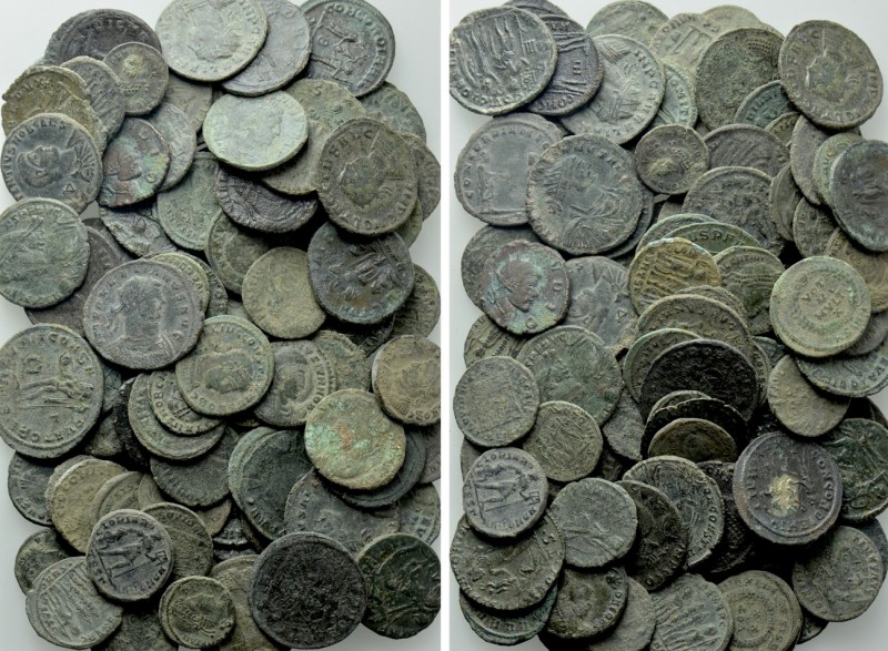 Circa 97 Late Roman Coins; Many Antoniniani. 

Obv: .
Rev: .

. 

Conditi...