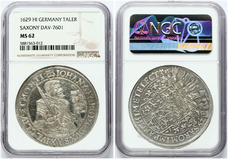 Germany, Saxony. Johann Georg I (1611-1656). Taler 1629 HI. Silver. Clauss/Kahnt...