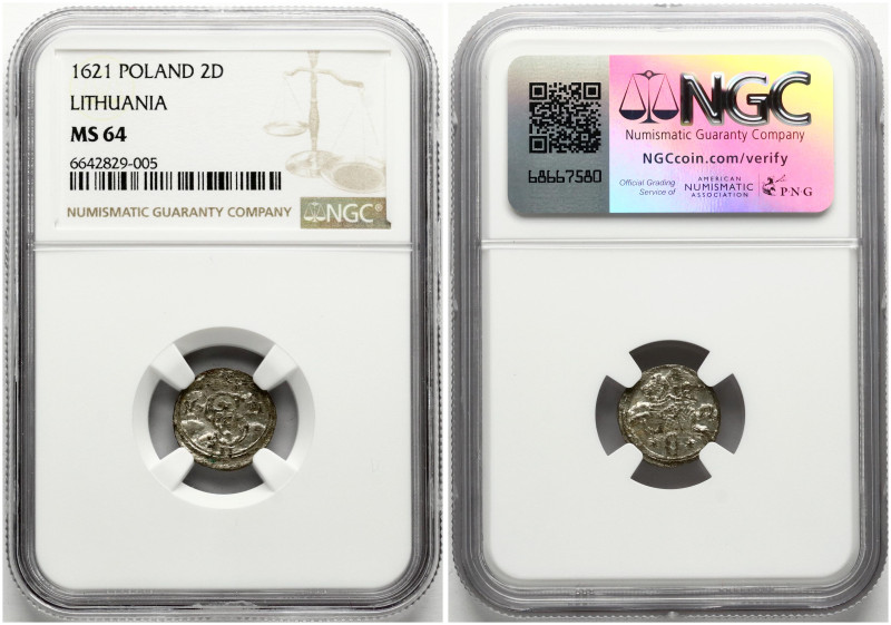 Lithuania. Zygmunt III Waza (1587–1632). Dwudenar 1621, Vilnius. Billon. Ivanaus...