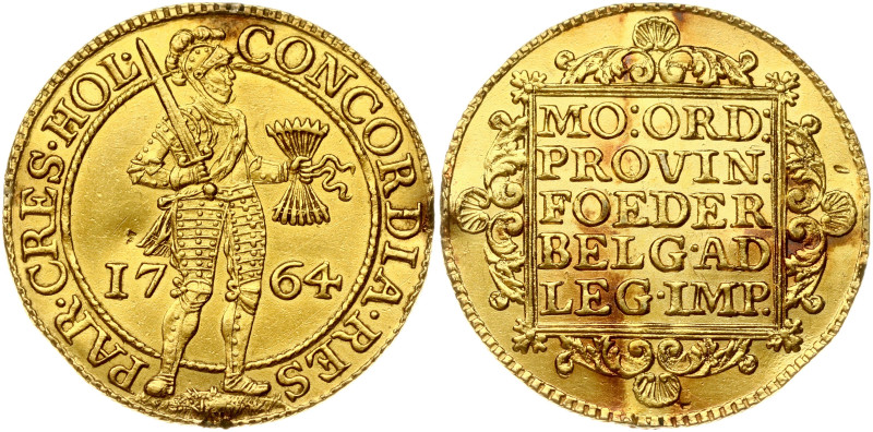 Netherlands, Holland. 2 Ducats 1764. Gold 6.97 g. KM 47.2, Fr 248. Removed from ...