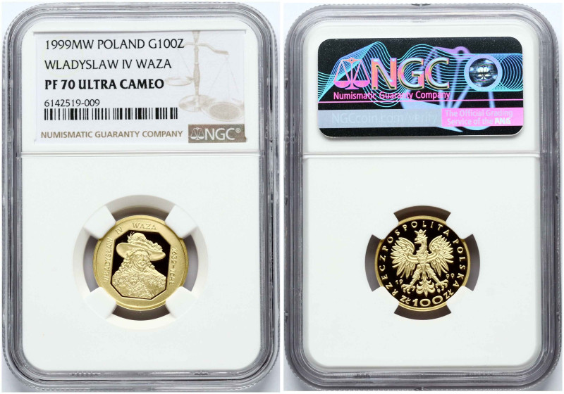 Poland 100 ZLotych 1999 MW Wladyslaw IV Vaza. Mintage 2 300 pcs. Gold .900, 8.00...