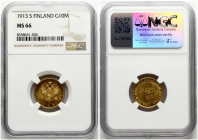 Russia For Finland 10 Markkaa 1913 S NGC MS 66