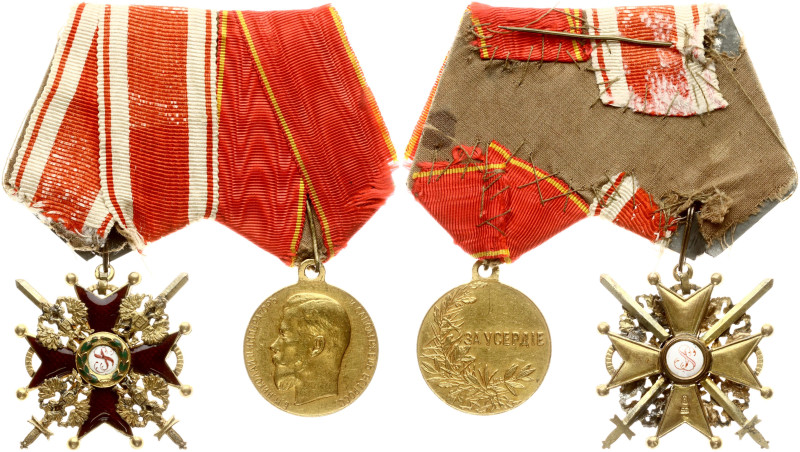 Russia. Lot from the award block. Badge of the Order of St. Stanislav, 2nd class...