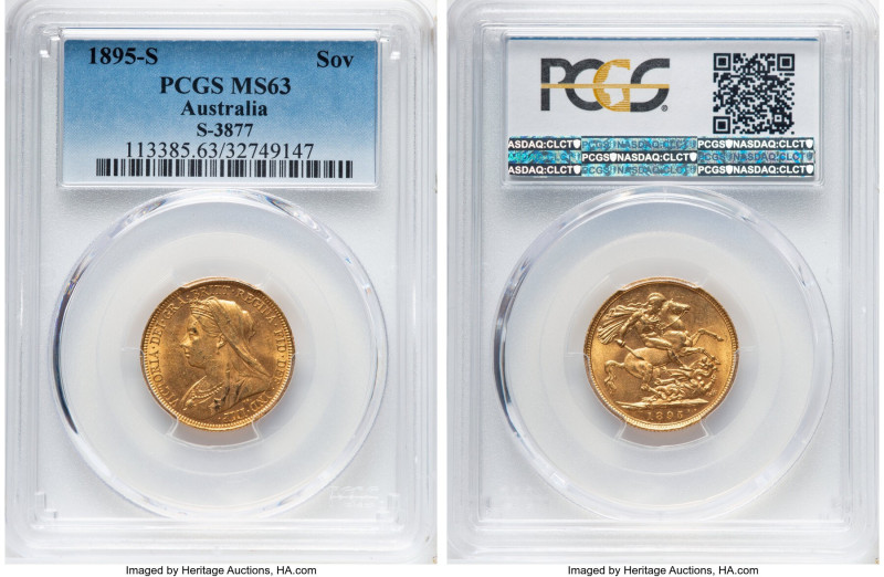 Victoria gold Sovereign 1895-S MS63 PCGS, Sydney mint, KM13, S-3877. HID09801242...