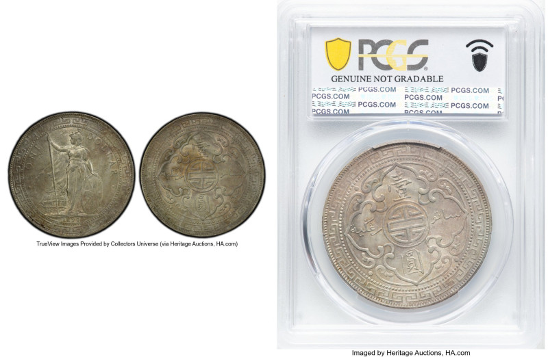 Victoria Trade Dollar 1897/6-B UNC Details (Cleaned) PCGS, Bombay mint, KM-T5, P...