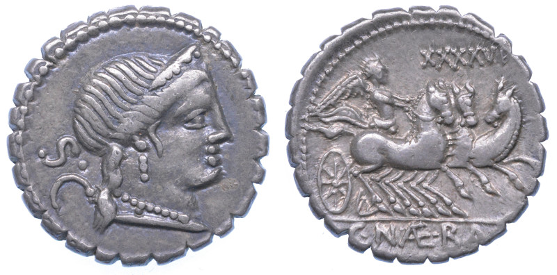 NAEVIA.

C. Naevius Balbus, 79 a.C. Denario serrato.

Testa di Venere diadem...