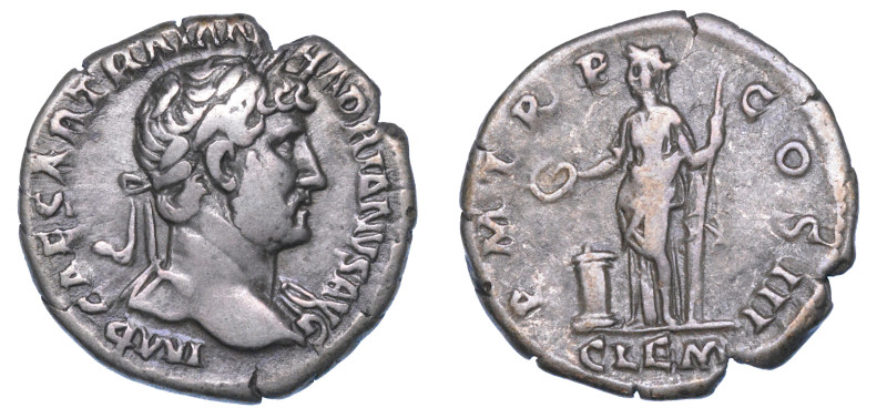 ADRIANO, 117-138.

Denario, anni 119-122. Roma.

Busto laureato e drappeggia...