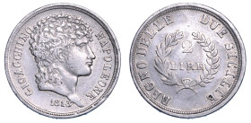 NAPOLI. GIOACCHINO NAPOLEONE (MURAT), 1808-1815. 2 Lire 1813.