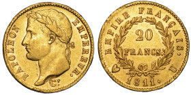 TORINO. NAPOLEONE I , 1804-1815. 20 Franchi 1811.