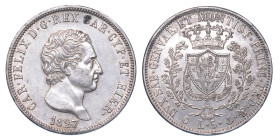 REGNO DI SARDEGNA. CARLO FELICE DI SAVOIA, 1821-1831. 5 Lire 1827. Genova.