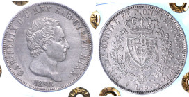 REGNO DI SARDEGNA. CARLO FELICE DI SAVOIA, 1821-1831. 5 Lire 1828. Torino.