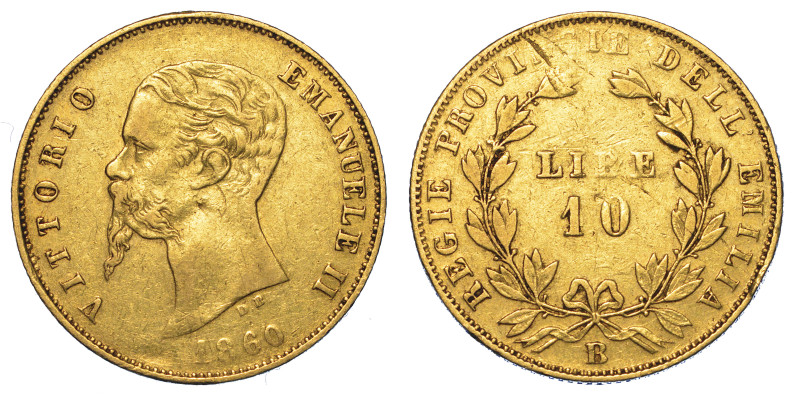 RE ELETTO. VITTORIO EMANUELE II DI SAVOIA, 1859-1861.

10 Lire 1860. Bologna....