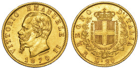 REGNO D'ITALIA. VITTORIO EMANUELE II DI SAVOIA, 1861-1878. 20 Lire 1870. Roma.
