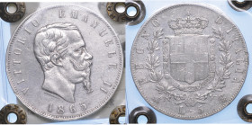 REGNO D'ITALIA. VITTORIO EMANUELE II DI SAVOIA, 1861-1878. 5 Lire 1865. Napoli.