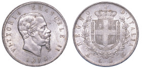 REGNO D’ITALIA. VITTORIO EMANUELE II DI SAVOIA, 1861-1878. 5 Lire 1875. Milano.
