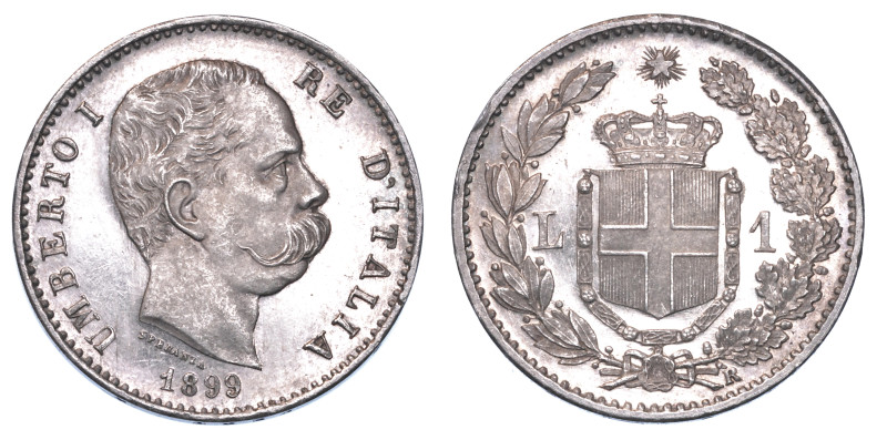 REGNO D'ITALIA. UMBERTO I DI SAVOIA, 1878-1900.

Lira 1899. Roma.

Testa a d...